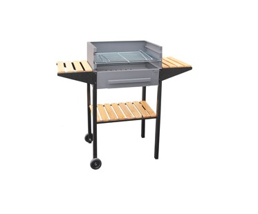 Barbacoa tres alturas bandejas madera